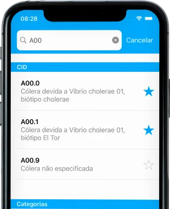App cid10 apresentado na tela do smartphone