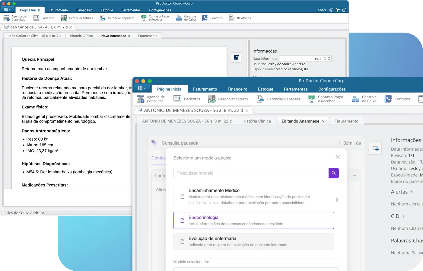 Imagem de demonstração da funcionalidade de Transcrição por IA