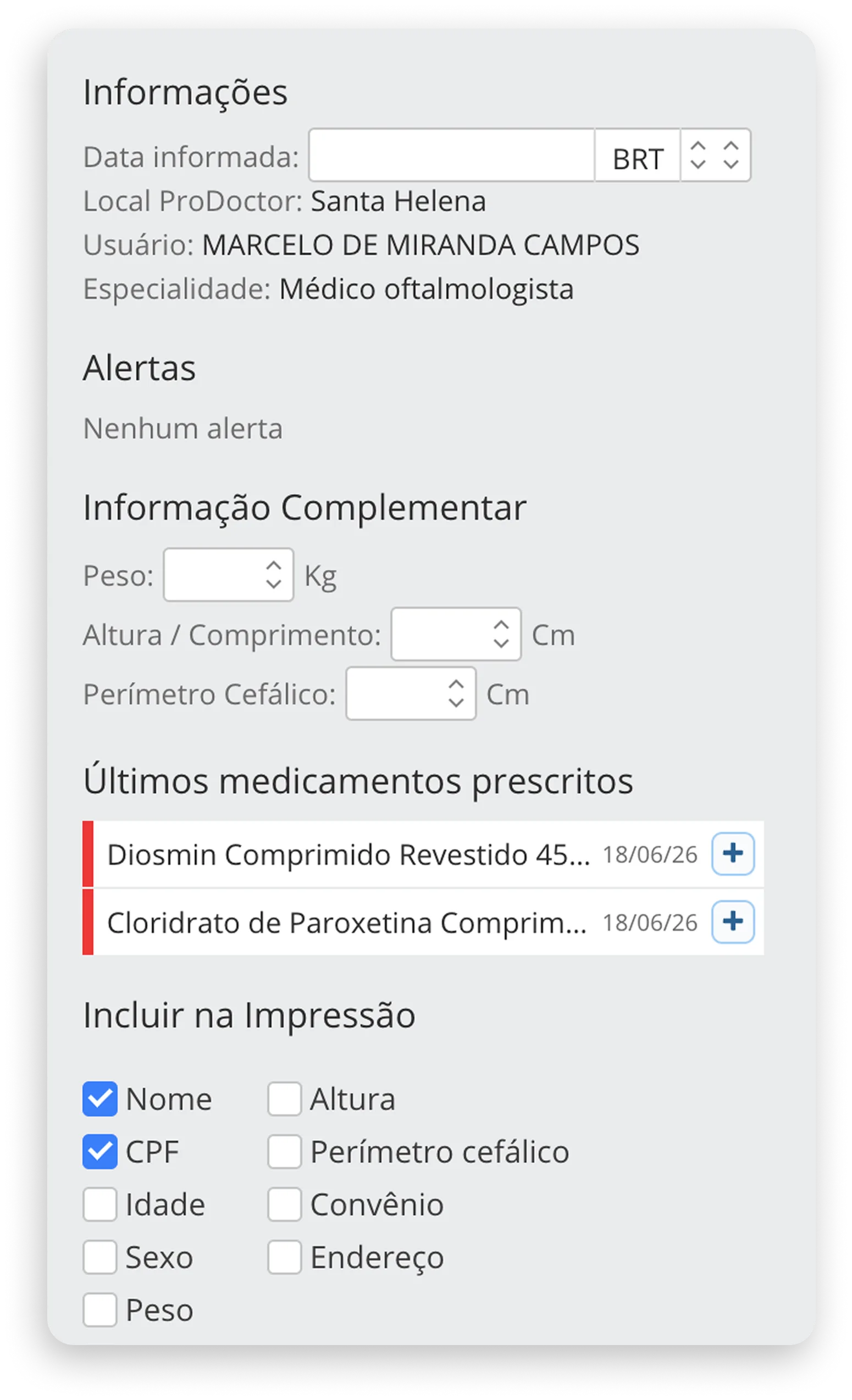 Últimos medicamentos do ProDoctor
