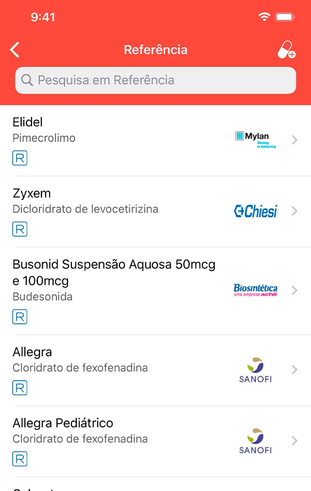 Listagem medicamentos Referência - Aplicativo Medicamentos
